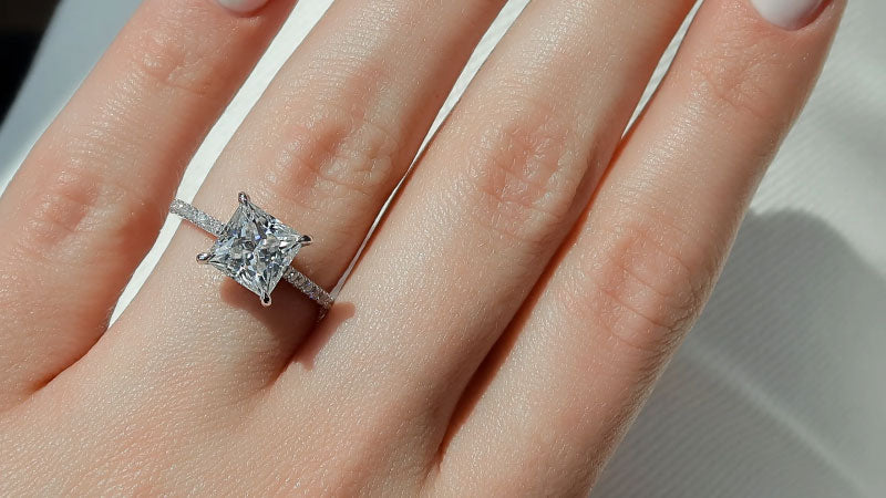 moissanite princess cut engagement rings