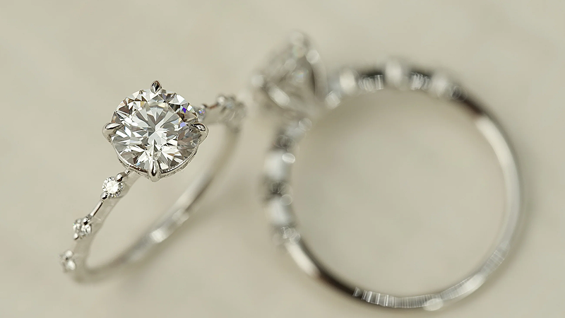 moissanite round engagement rings