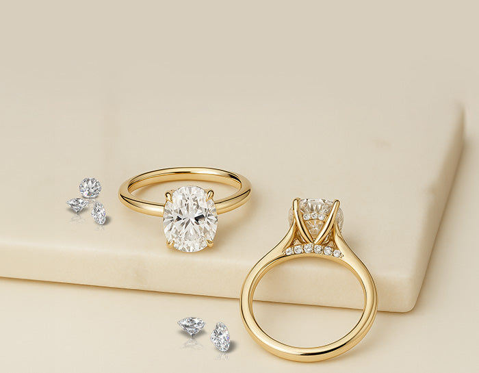 Hidden Halo Engagement Rings