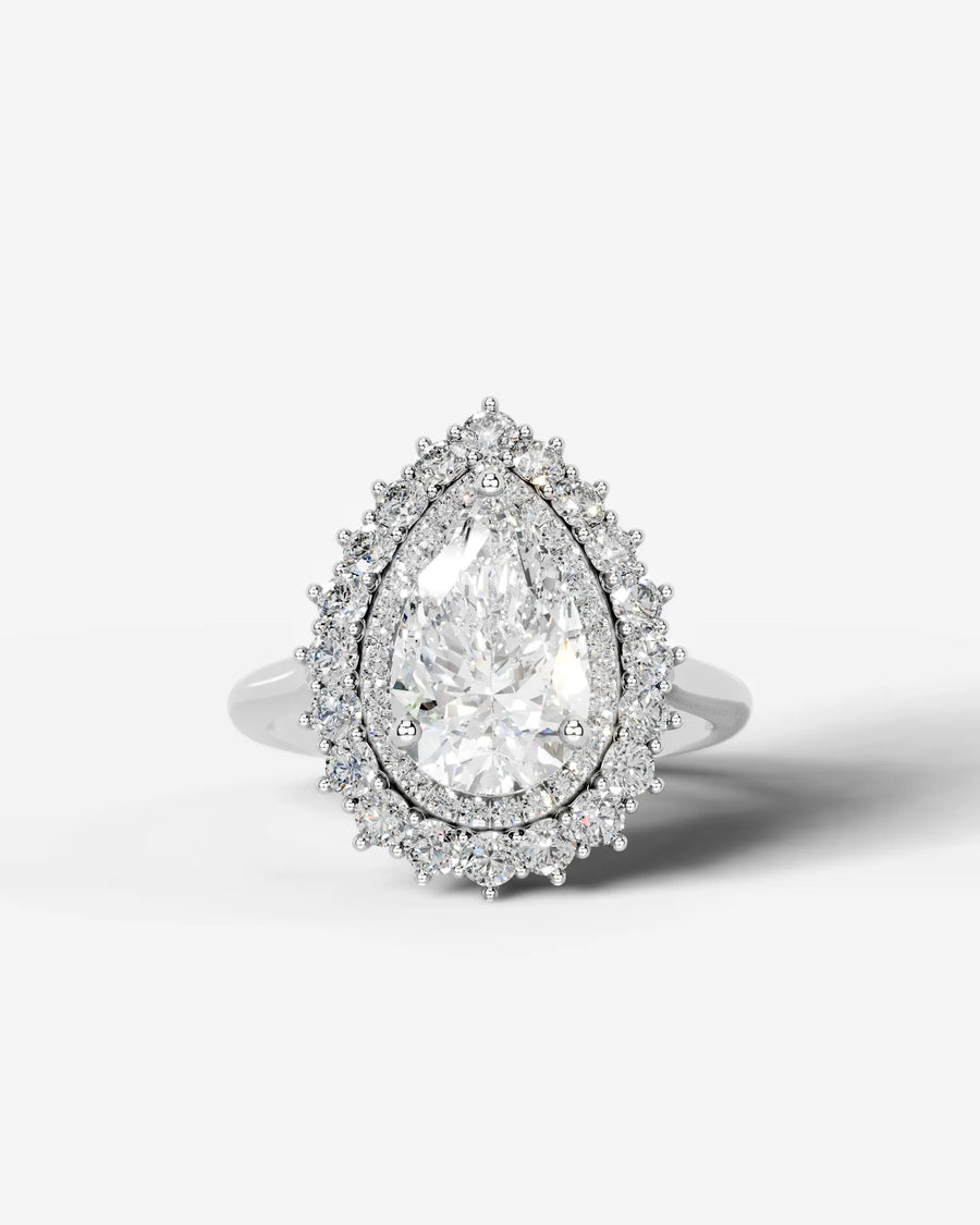 Myaree (Pear) 18k White Gold 001