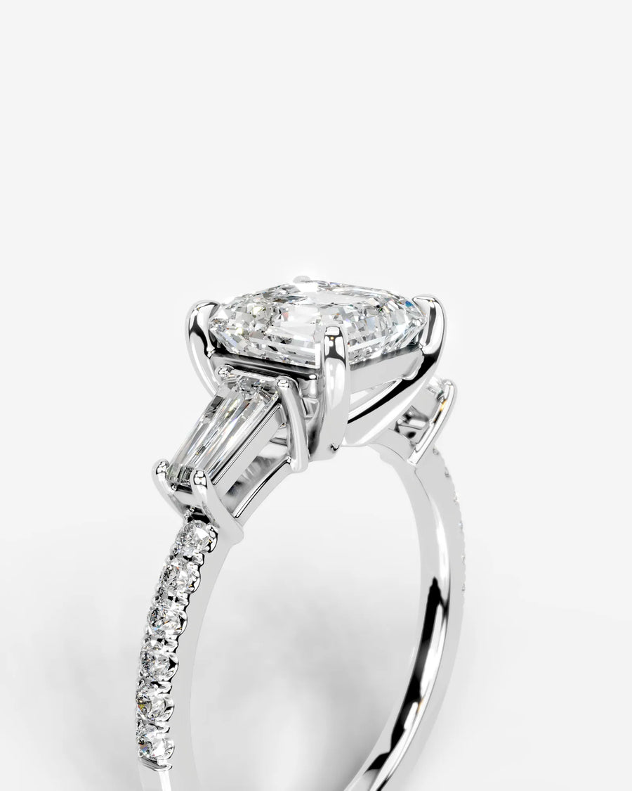 Mun (Asscher) 14k White Gold 003