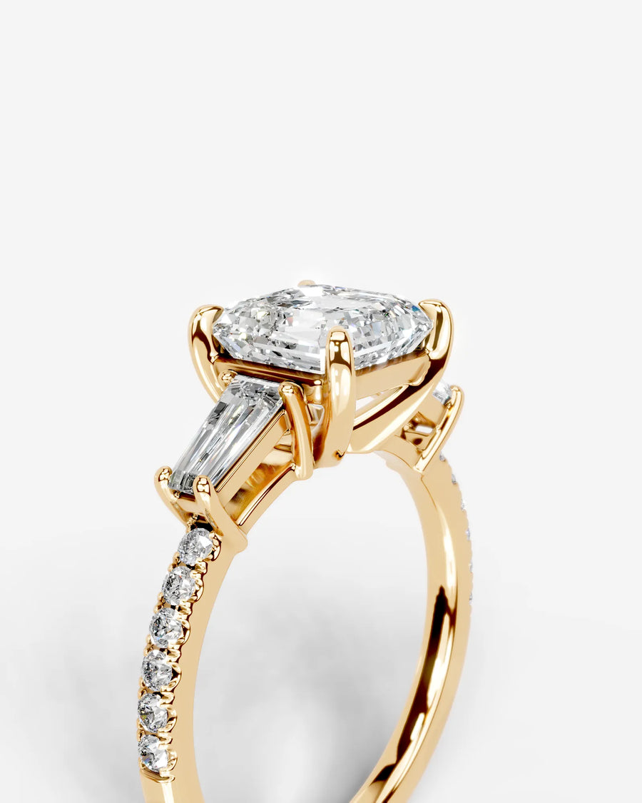 Mun (Asscher) 14k Yellow Gold 003