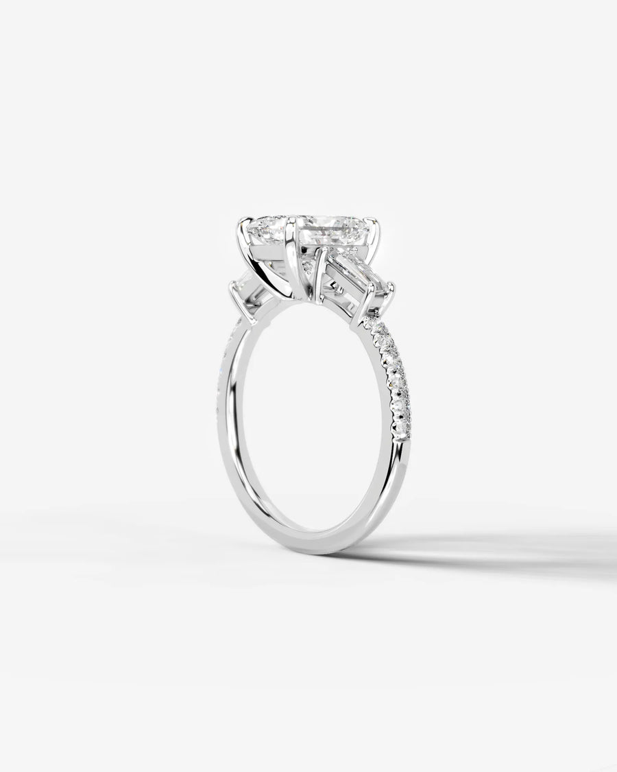 Mun (Elongated Radiant) 18k White Gold 002