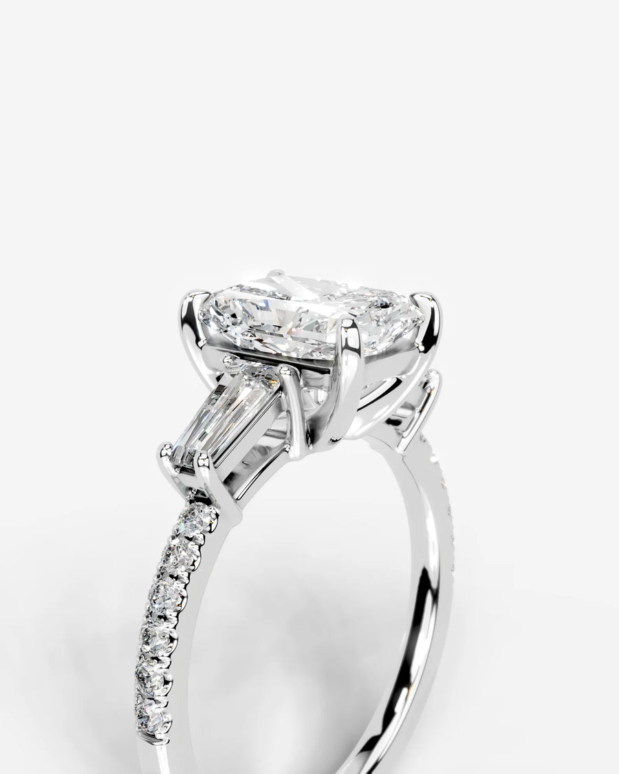 Mun (Elongated Radiant) 14k White Gold 003