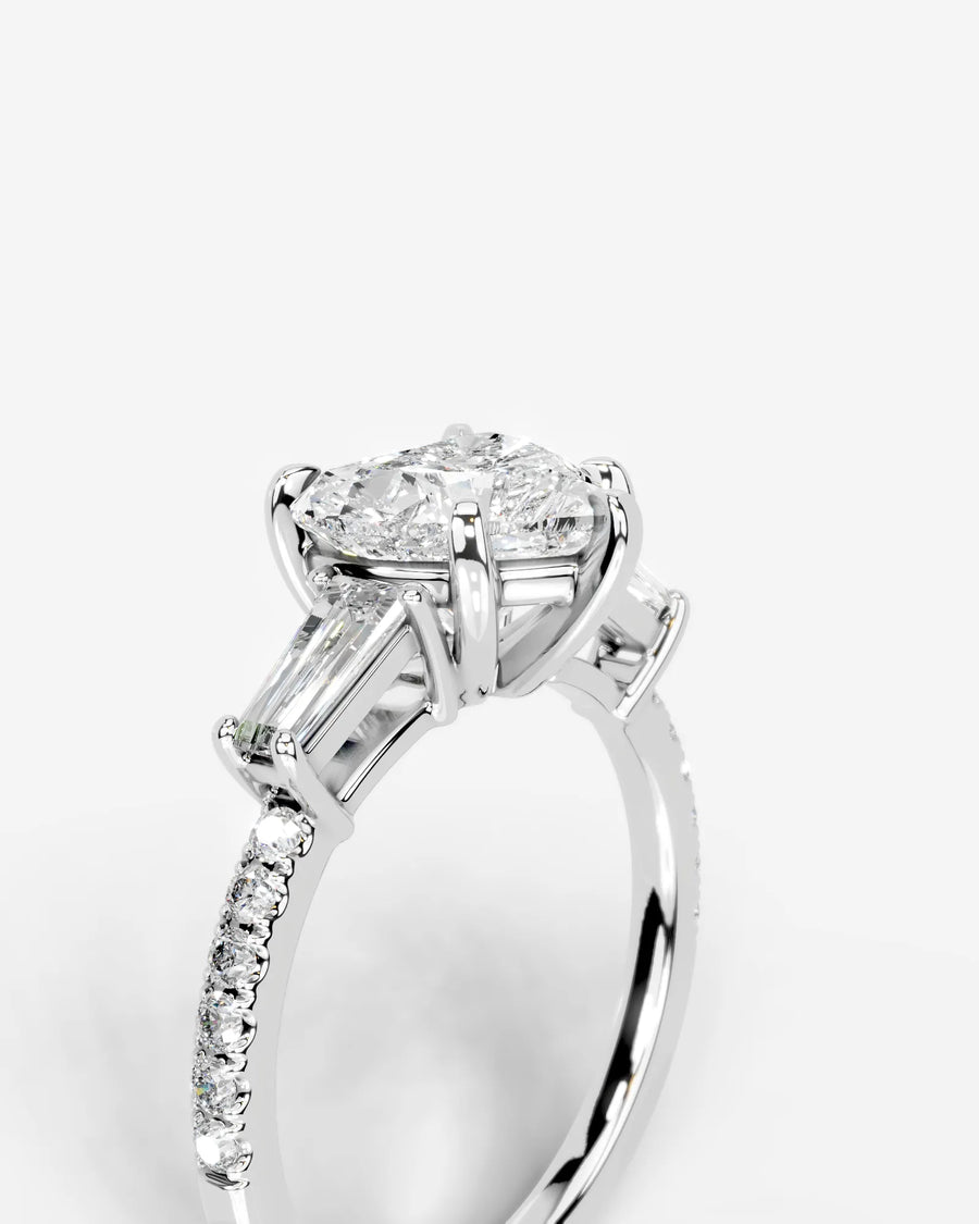 Mun (Heart) 14k White Gold 003
