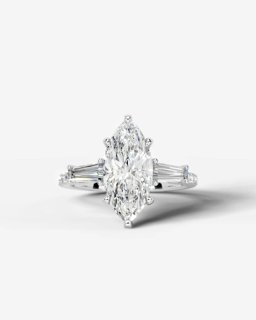 Mun (Marquise) 18k White Gold 001