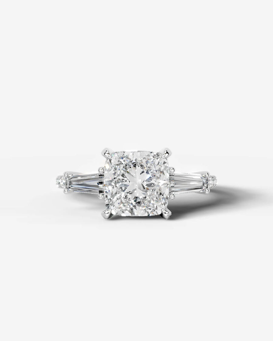 Mun (Cushion) 14k White Gold 001