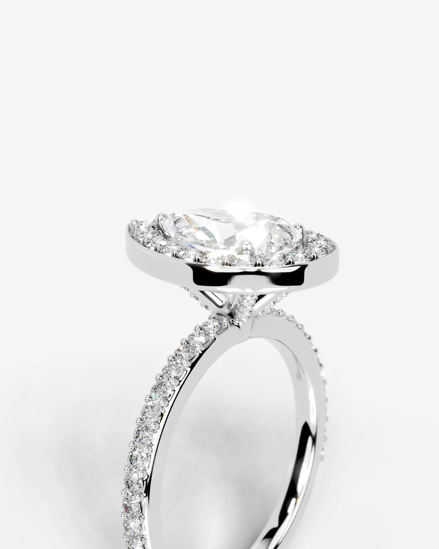Paula (Pear) 14k White Gold 003