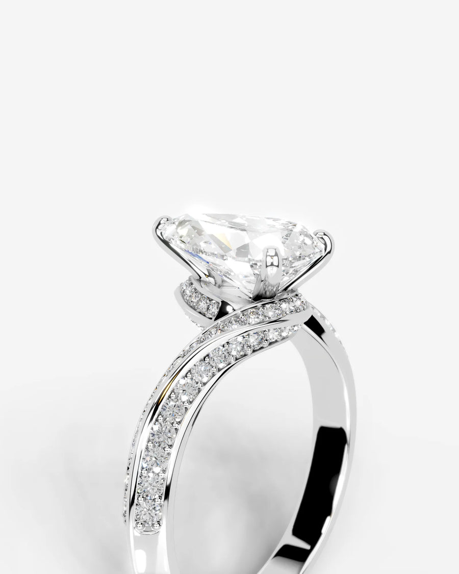 Sabrina (Pear) 14k White Gold 005