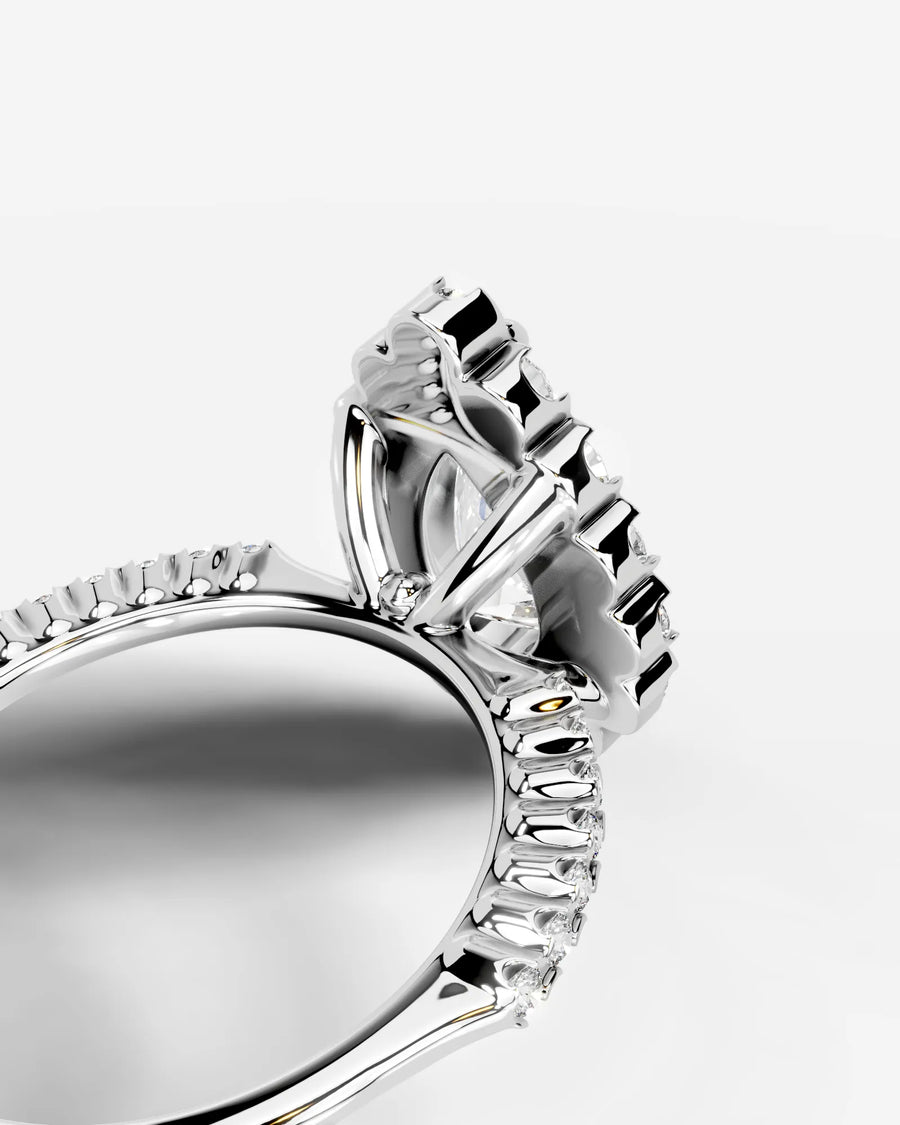 Sherry (Pear) 14k White Gold 004