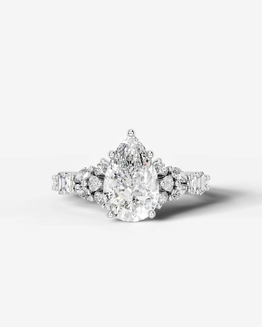 Tula (Pear) 14k White Gold 001
