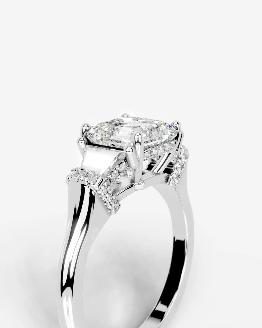 Viola (Asscher) 14k White Gold 006