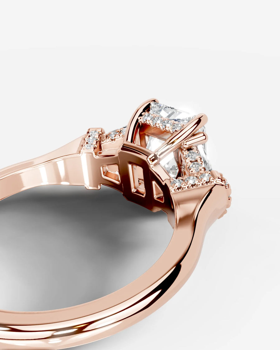 Viola (Elongated Radiant) 14k Rose Gold 003