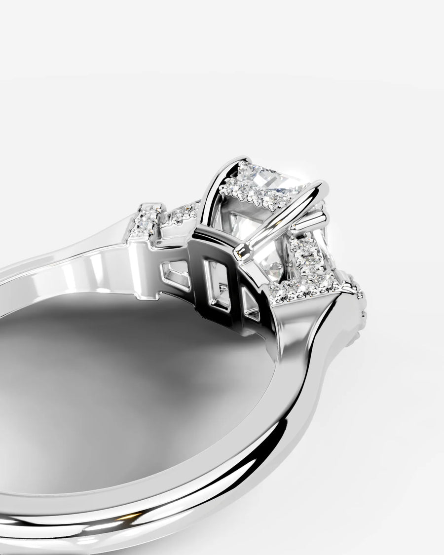 Viola (Elongated Radiant) 18k White Gold 003