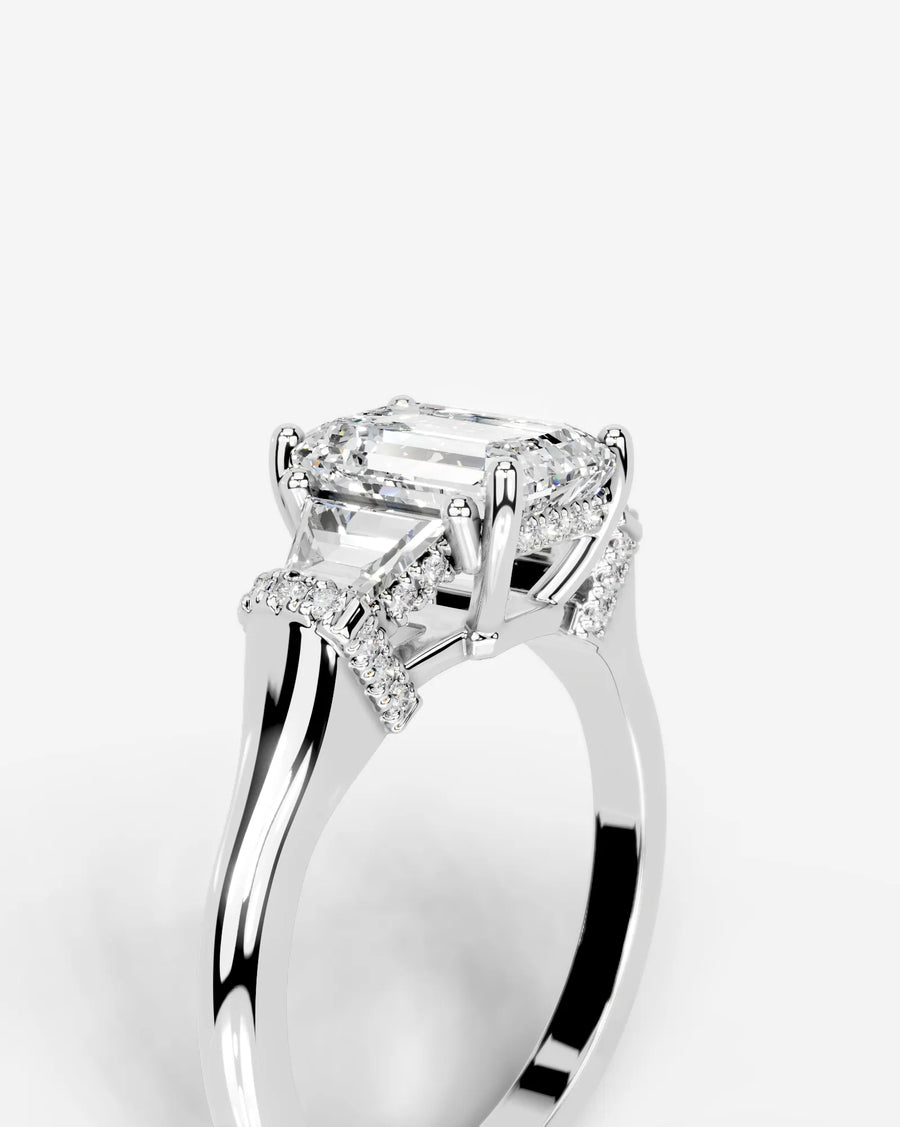 Viola (Emerald) 14k White Gold 006