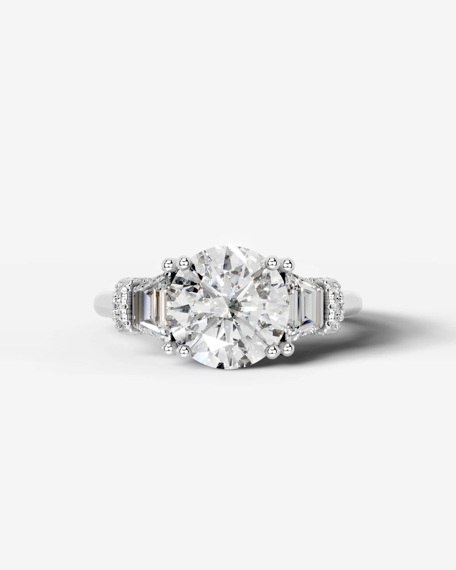 Viola (Round) 18k White Gold 001