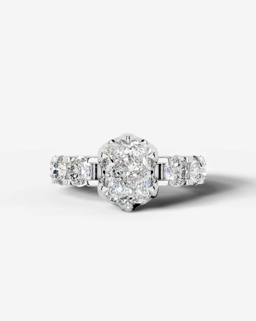 Woong (Elongated Radiant) 14k White Gold 001
