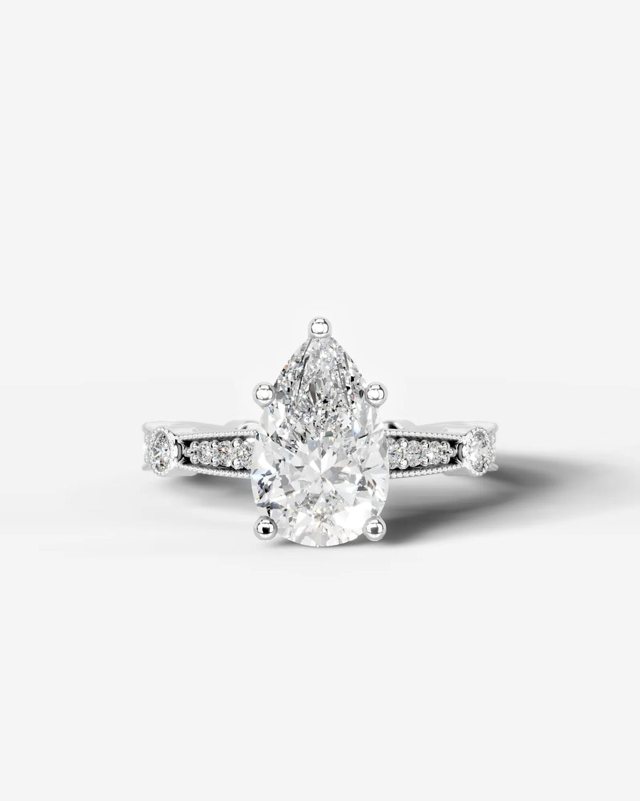 Hazel (Pear) 14k White Gold 001
