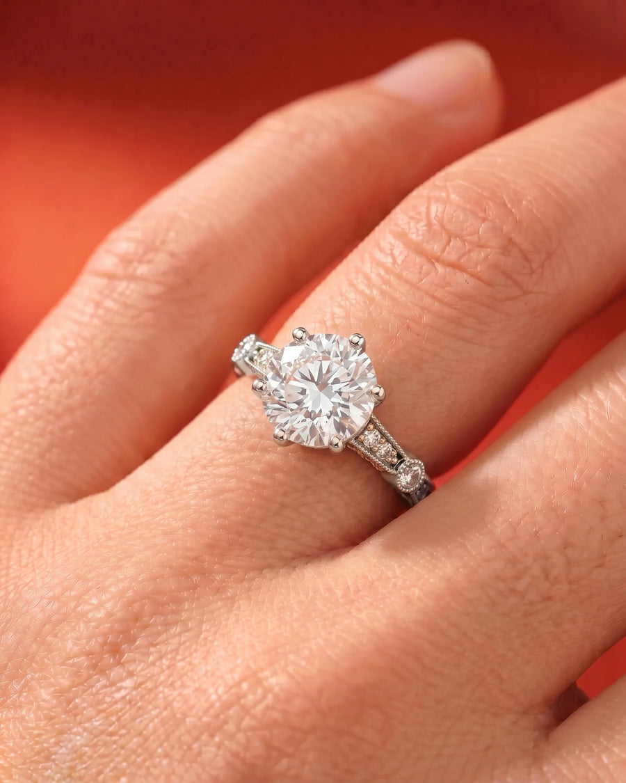 Hazel (Round) 14k White Gold 006
