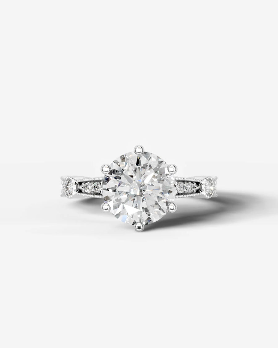 Hazel (Round) 14k White Gold 001