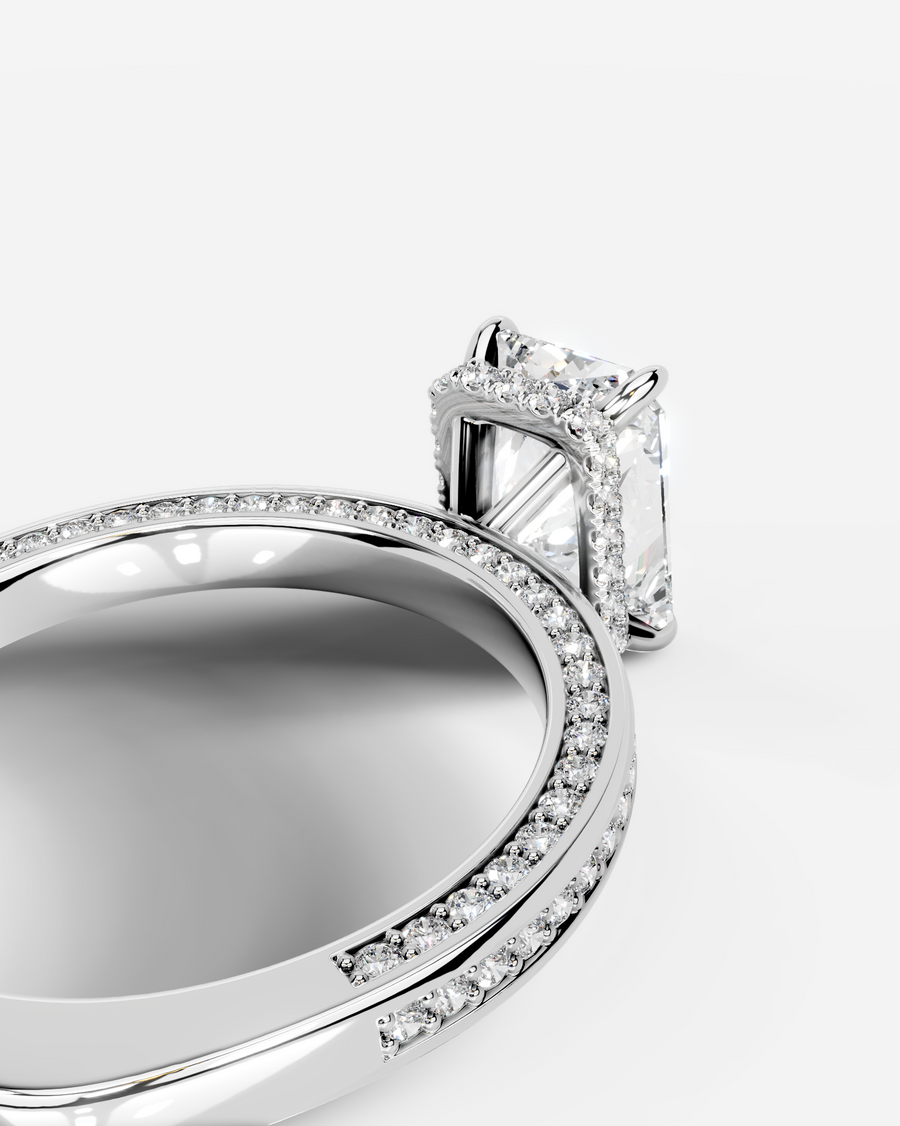 Pamela (Elongated Radiant) 14k White Gold 005