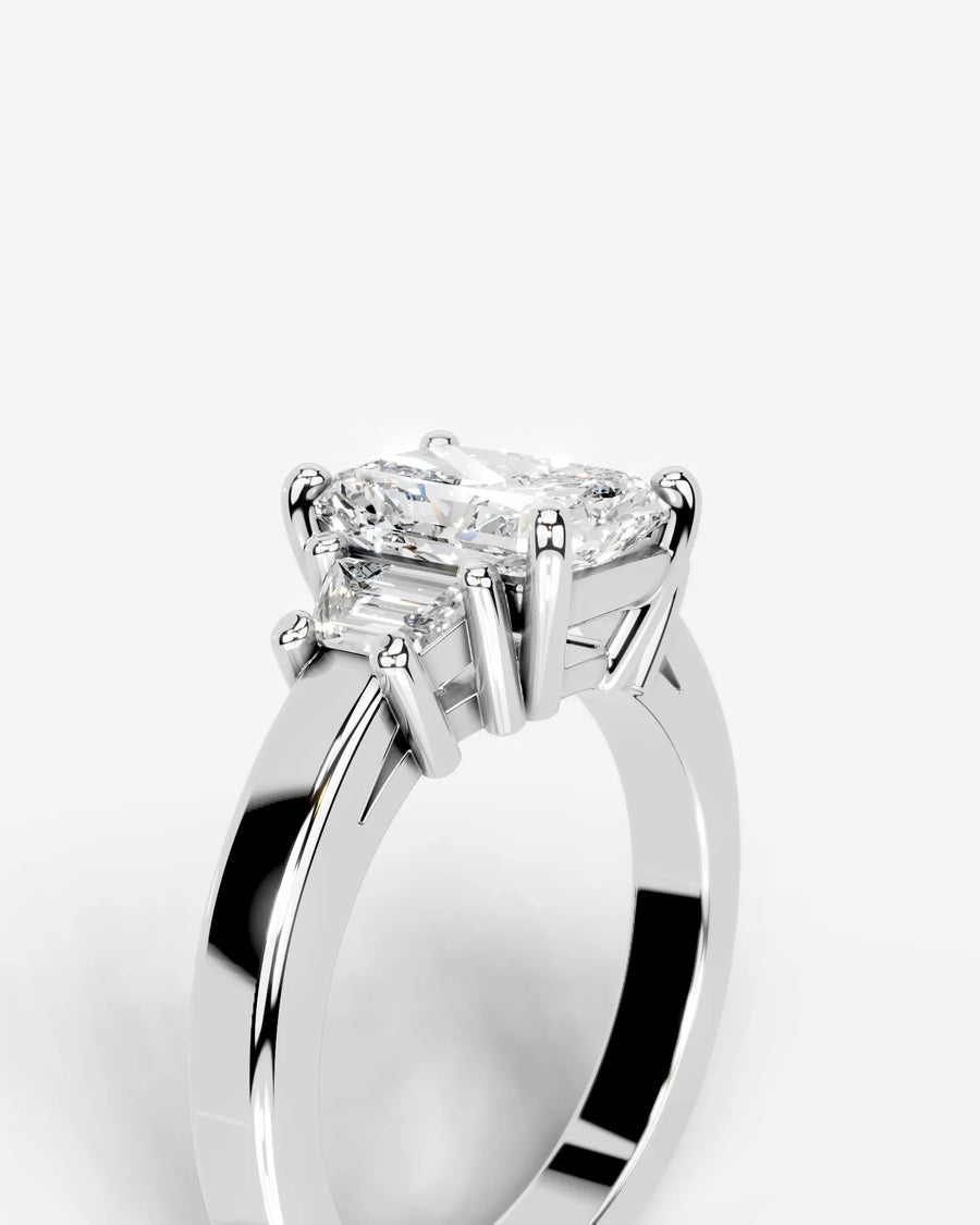 Selena (Elongated Radiant) 18k White Gold 005