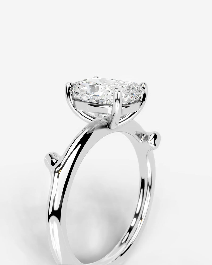 Nature's Embrace (Elongated Cushion) 14k White Gold 003