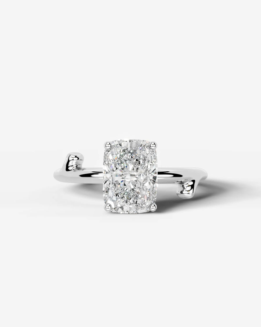 Nature's Embrace (Elongated Cushion) 18k White Gold 001