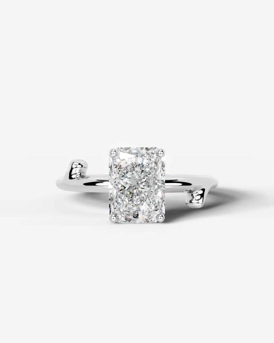 Nature's Embrace (Elongated Radiant) 18k White Gold 001