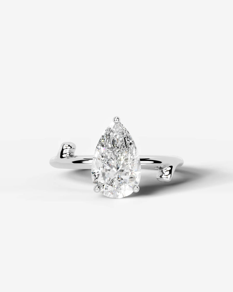 Nature's Embrace (Pear) 14k White Gold 001