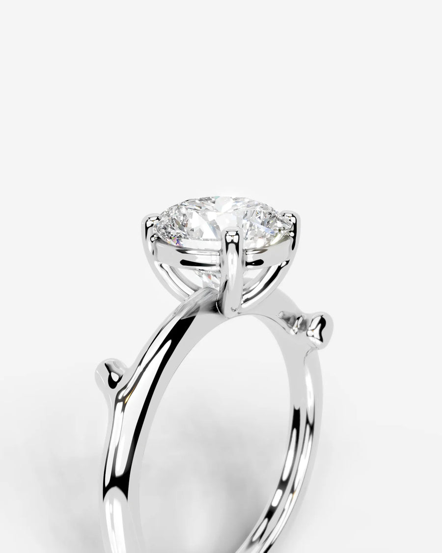 Nature's Embrace (Round) 14k White Gold 003