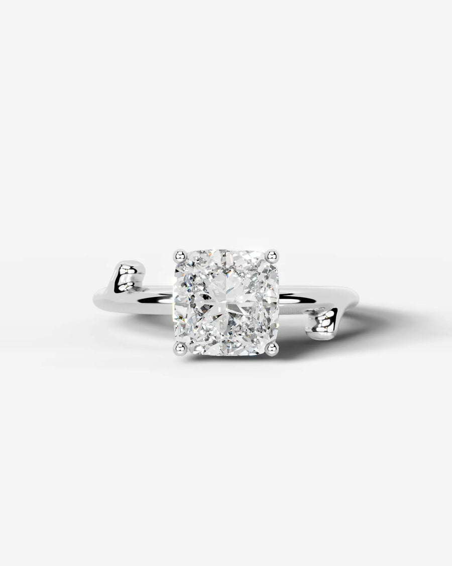 Nature's Embrace (Cushion) 14k White Gold 001