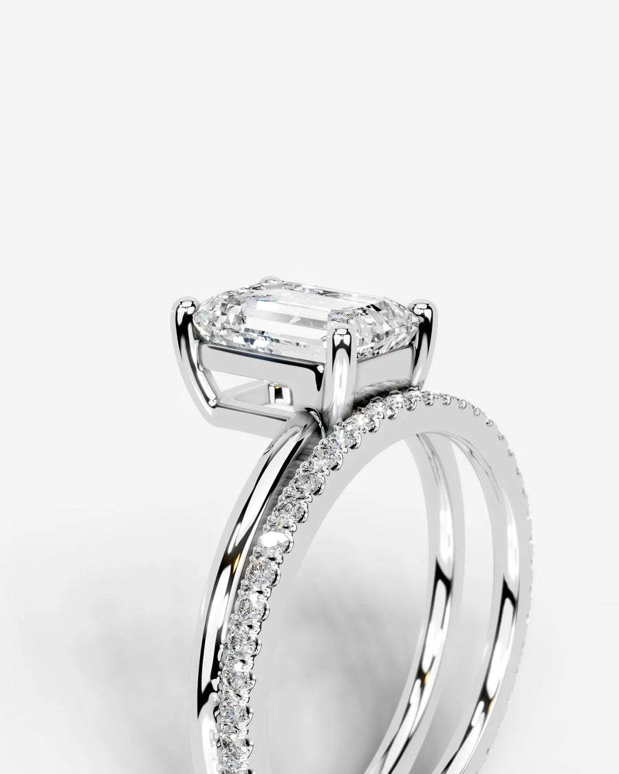 Charmaine (Elongated Radiant) 14k White Gold 005