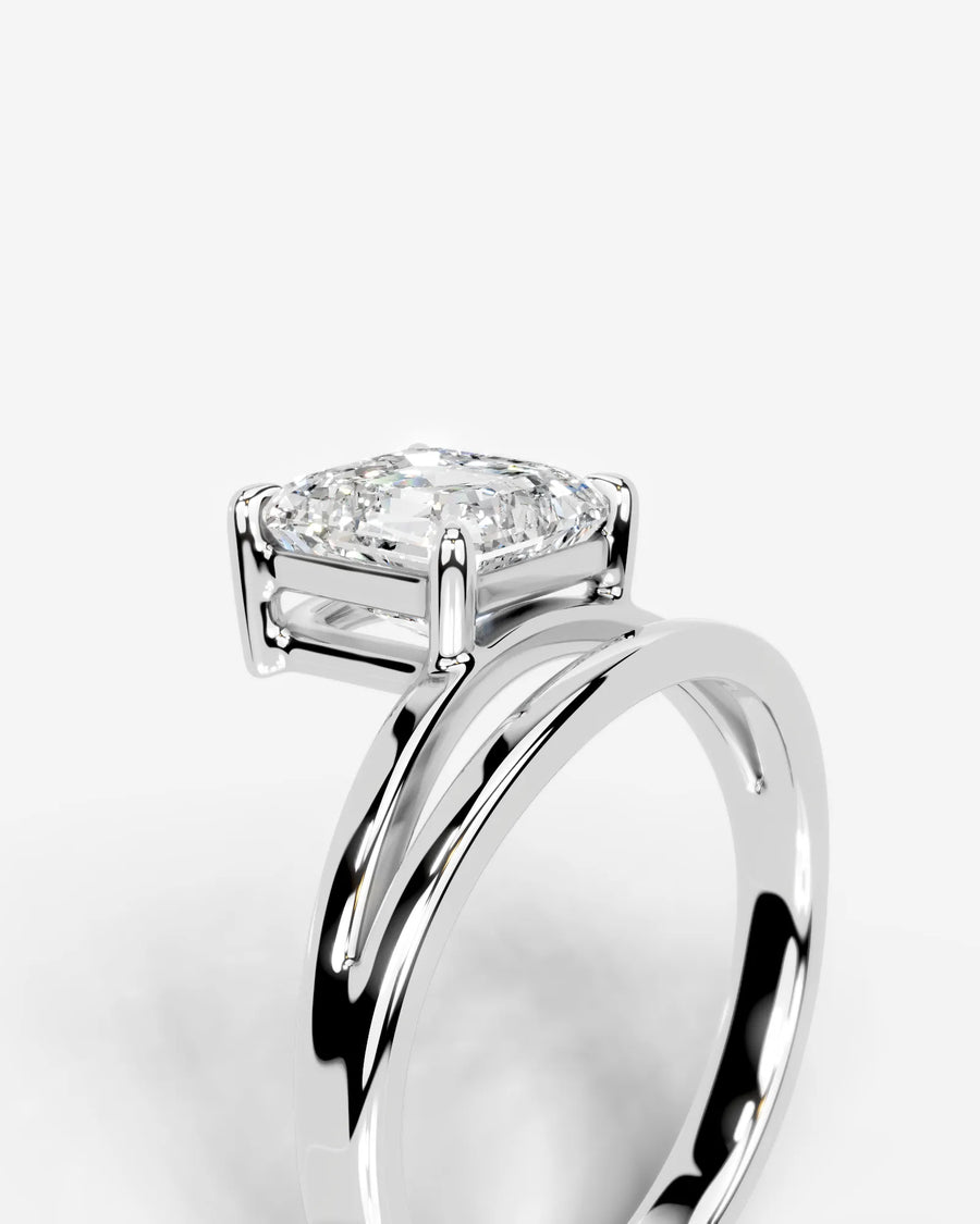 Polly (Asscher) 14k White Gold 005