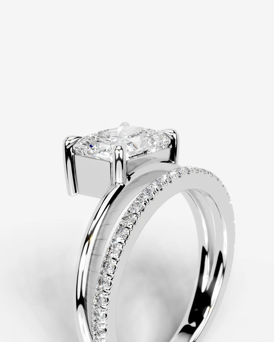 Silvana (Elongated Radiant) 14k White Gold 005
