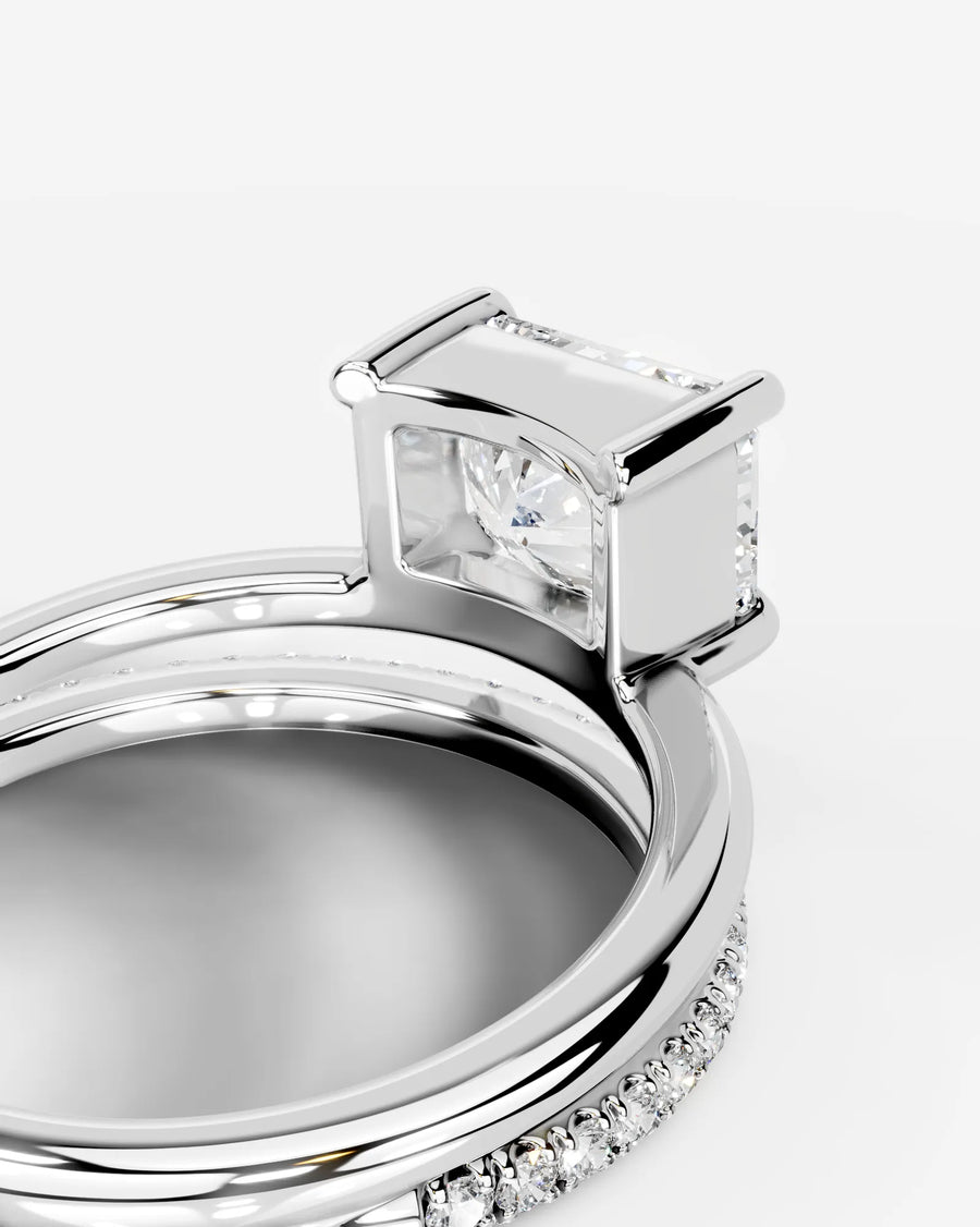 Silvana (Elongated Radiant) 14k White Gold 002