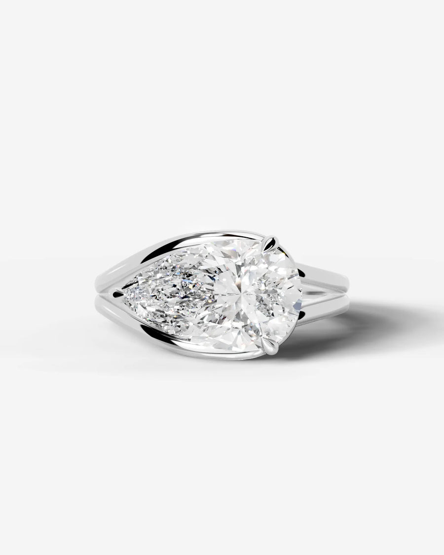 Sia (Pear) 18k White Gold 001