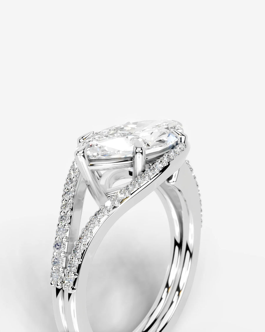 Sia Halo (Marquise) 14k White Gold 005
