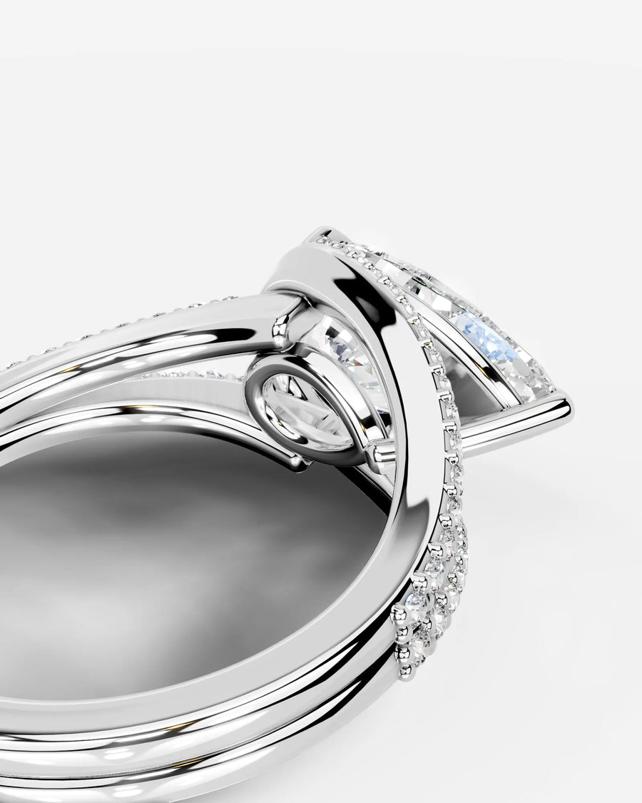 Sia Halo (Pear) 14k White Gold 005