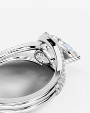 Sia Halo (Pear) 18k White Gold 005