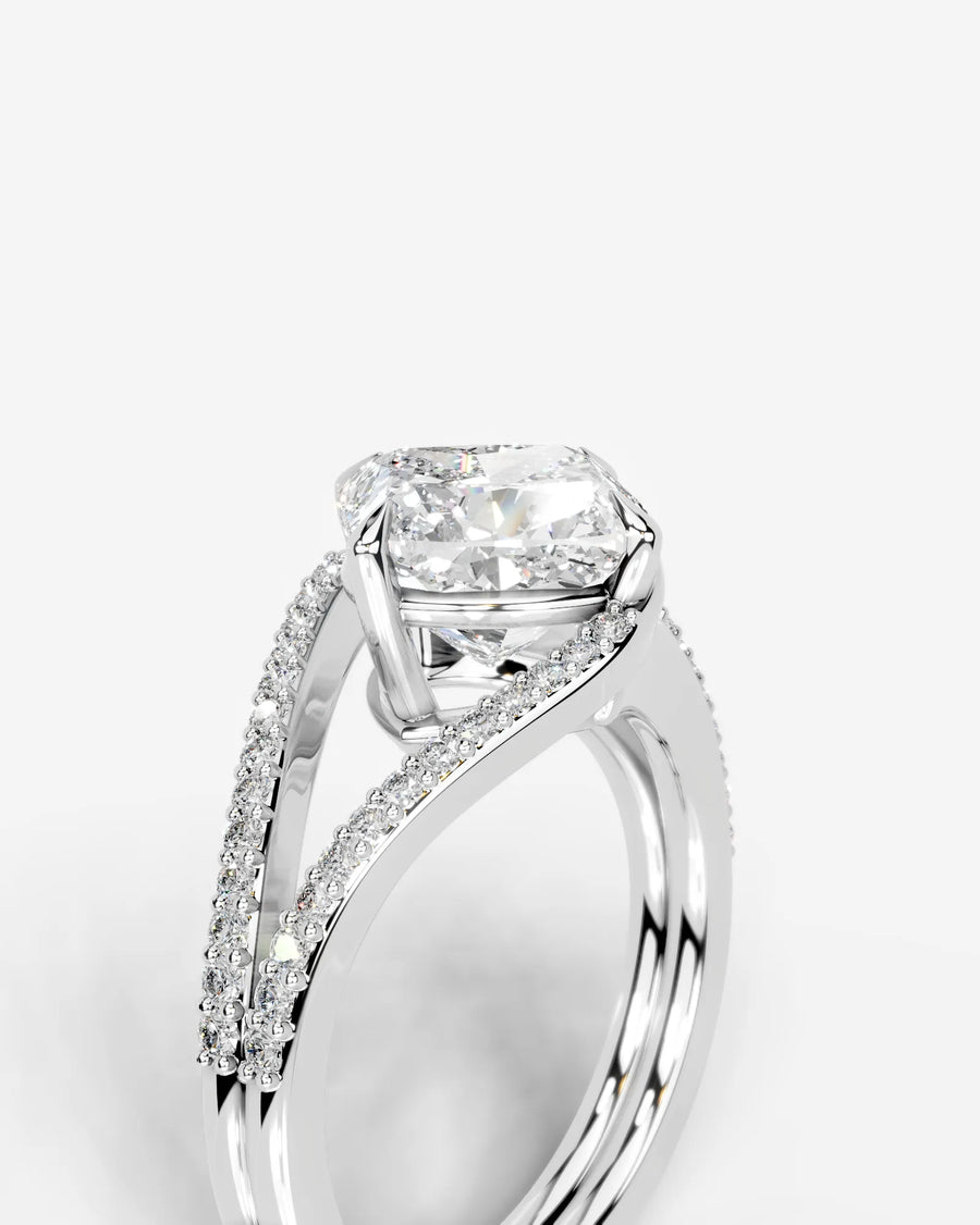 Sia Halo (Cushion) 14k White Gold 005