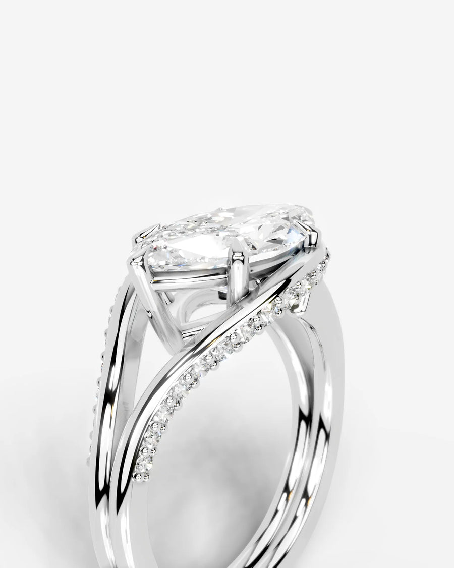 Sia Hidden (Marquise) 14k White Gold 005