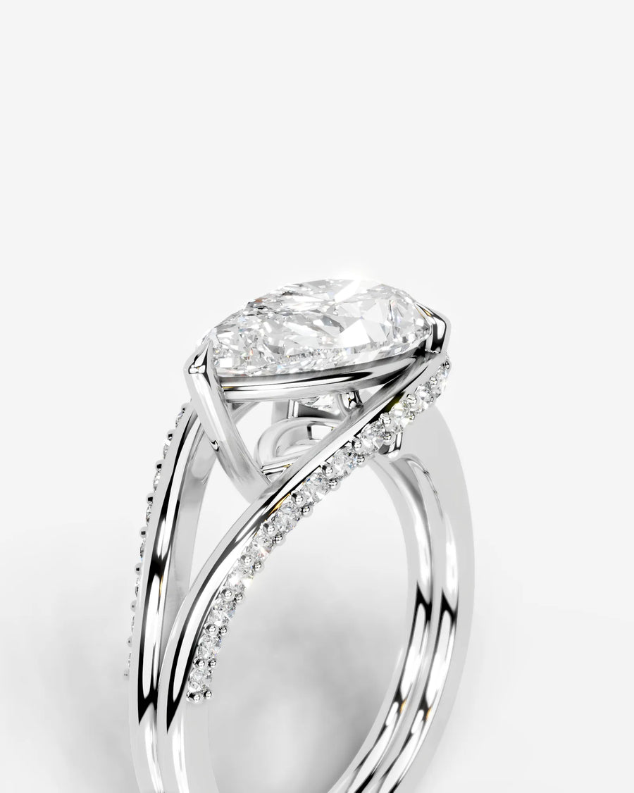 Sia Hidden (Pear) 14k White Gold 005
