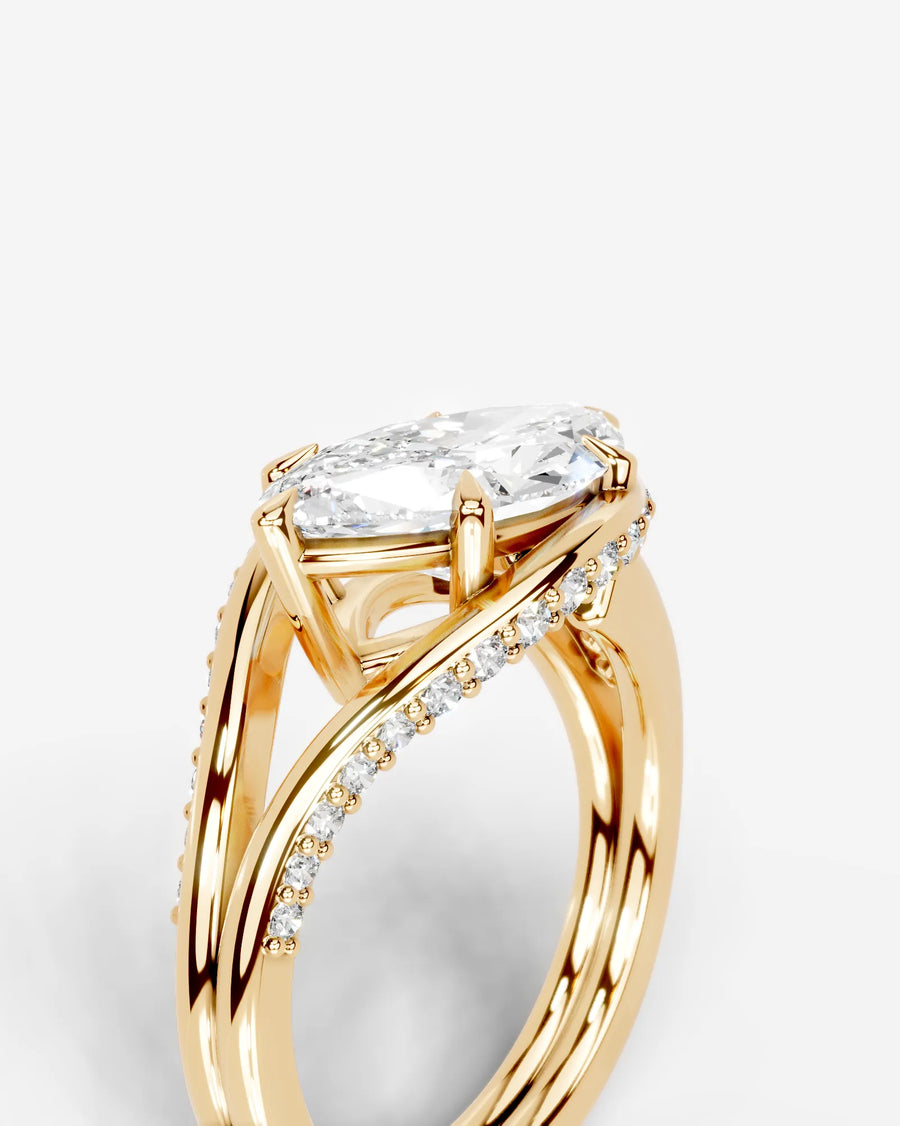 Sia Split (Marquise) 18k Yellow Gold 005