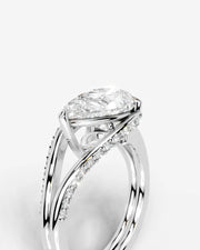 Sia Split (Pear) 18k White Gold 005