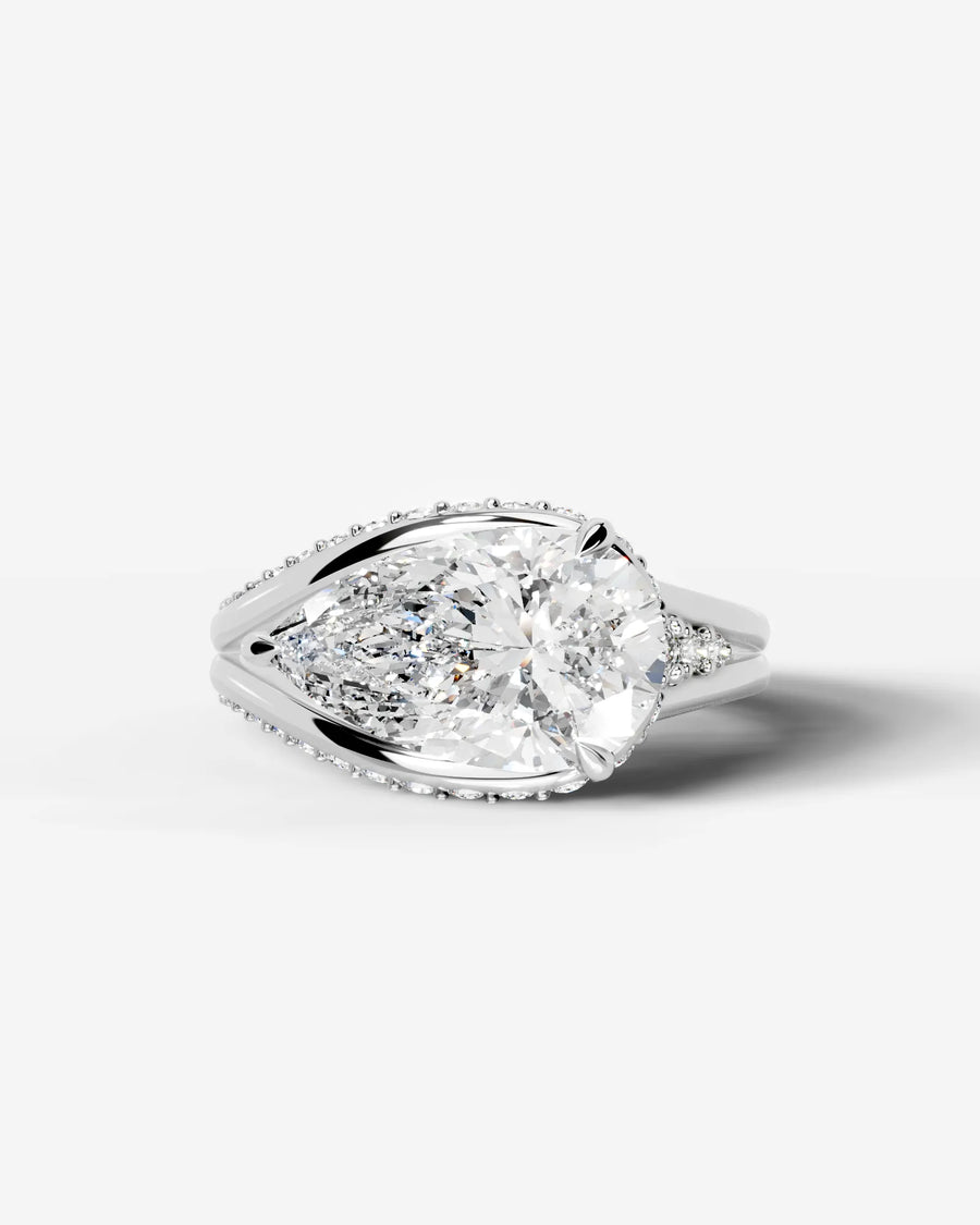 Sia Split (Pear) 14k White Gold 001