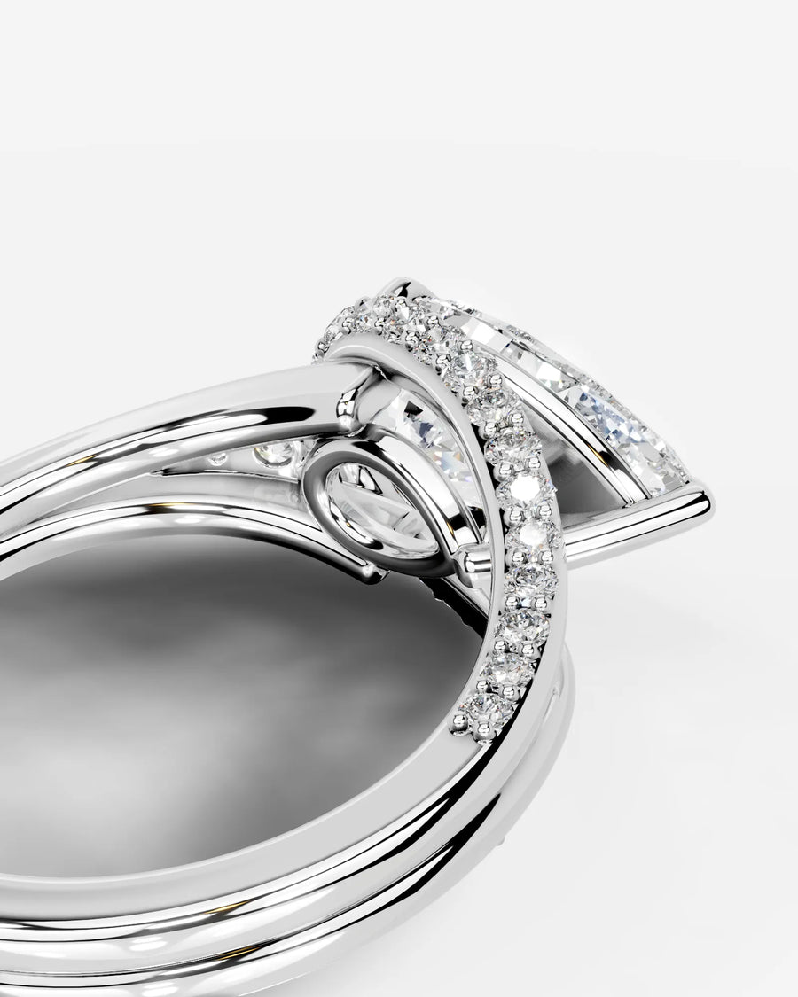 Sia Split (Pear) 14k White Gold 002