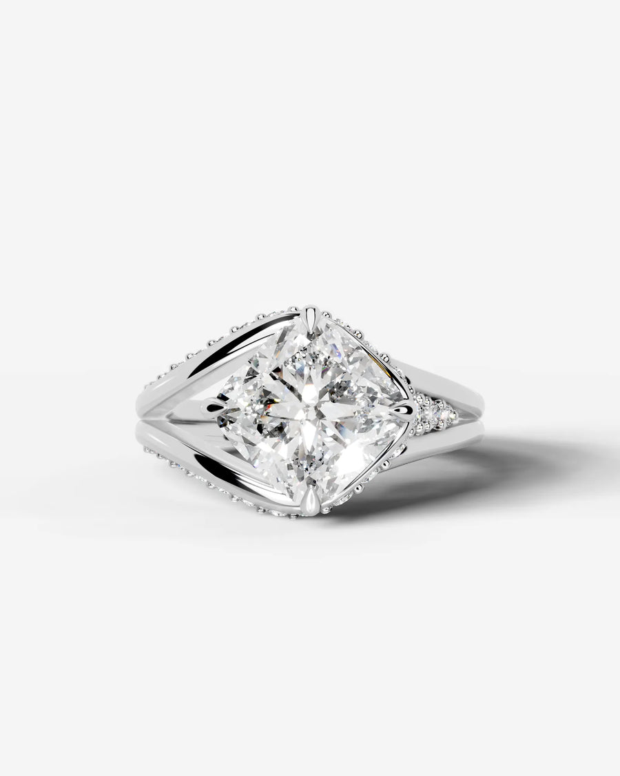 Sia Split (Cushion) 14k White Gold 001