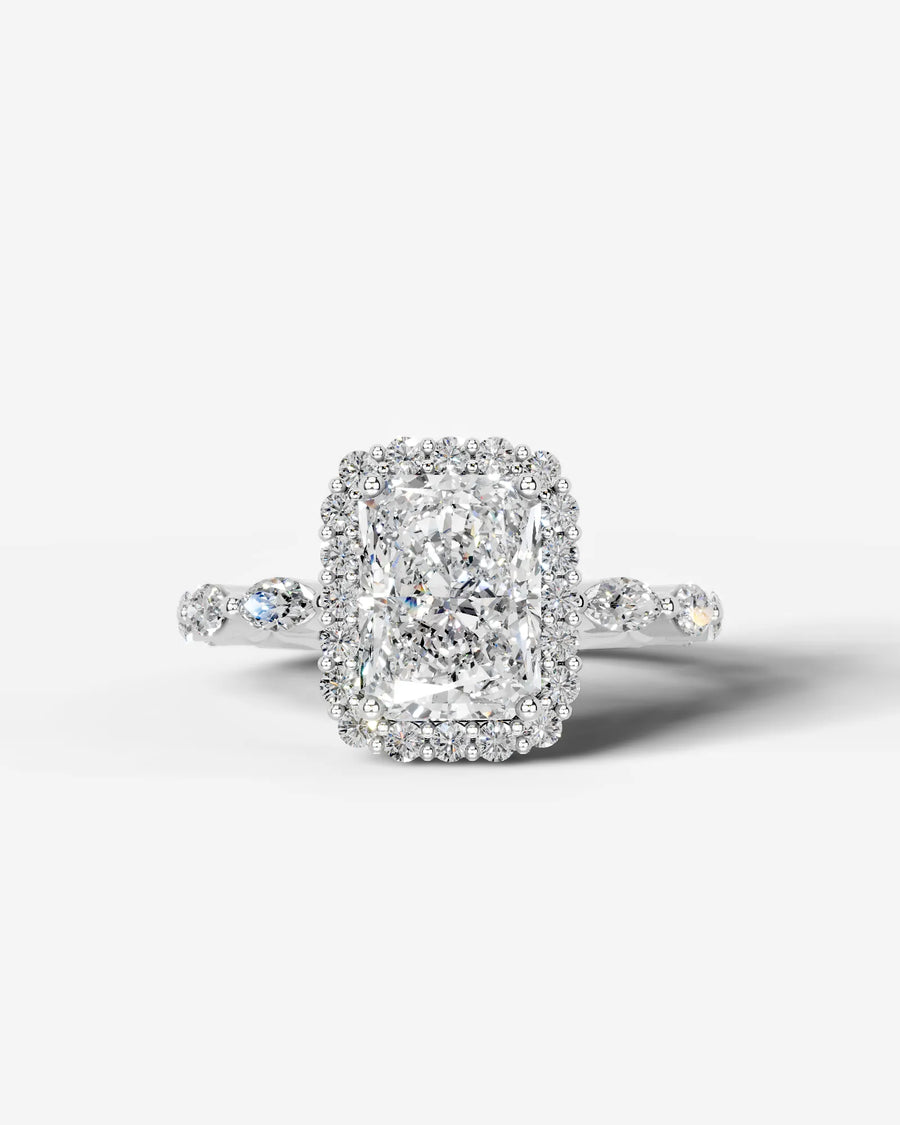 Helena (Elongated Radiant) 18k White Gold 001