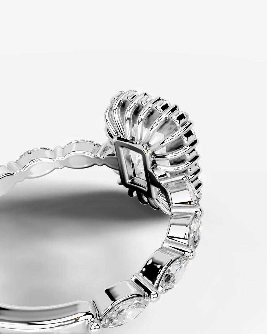 Helena (Elongated Radiant) 14k White Gold 004